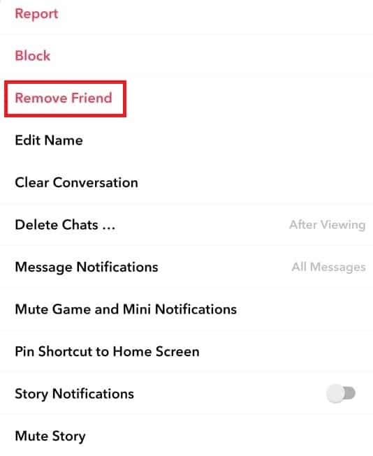 Tap Remove Friend. How to View Snapchat followers count