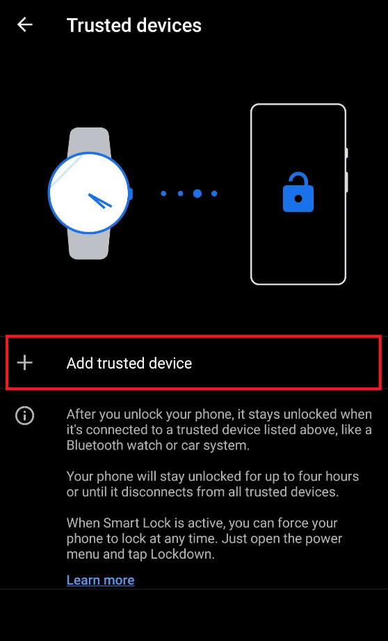 Tap the Add trusted device option