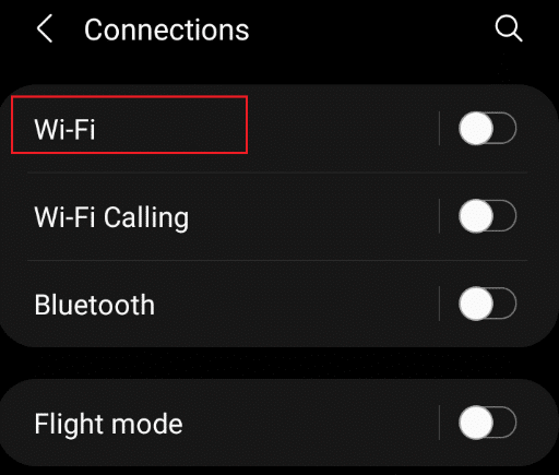 Tap Wi-fi option