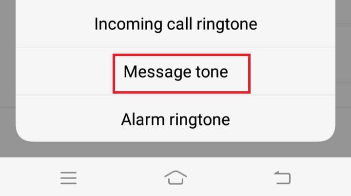 Then, click on Message tone.