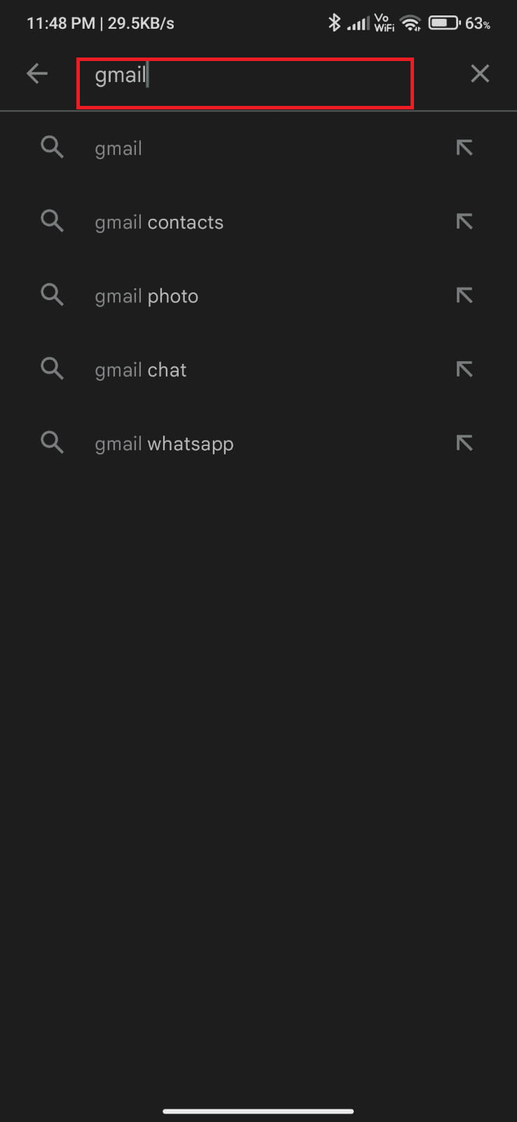 Then, search Gmail 