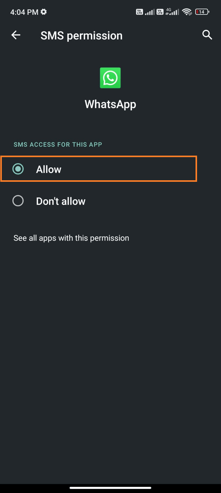 tap ALLOW option to access that permission. Fix WhatsApp Keeps Crashing on Android
