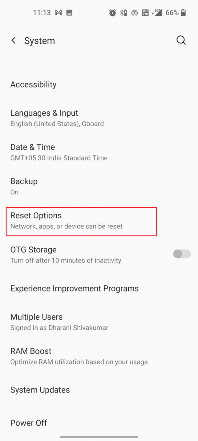 Then, tap Reset Options