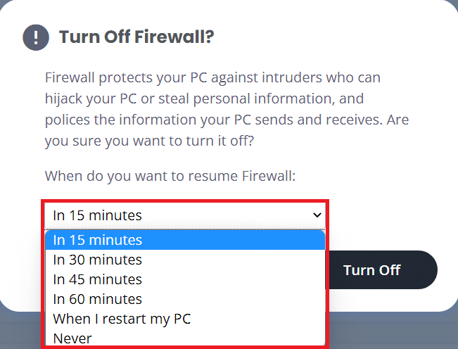 Time out for disabling firewall. Fix Spotify Not Opening on Windows 10