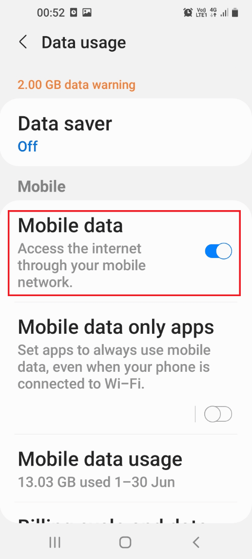 Toggle off the Mobile data option. Fix Fast Charging Not Working on Android
