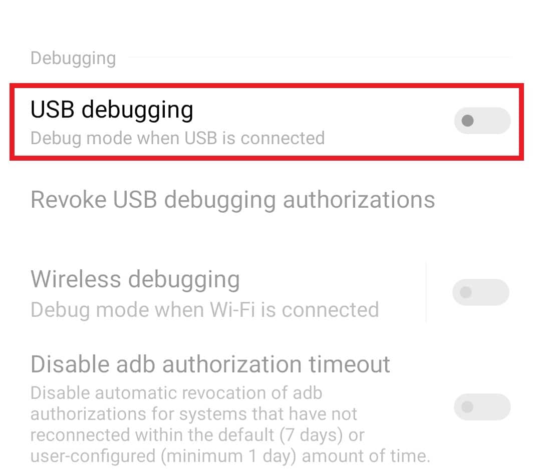 Toggle on USB debugging. How to Use ADB Uninstall App