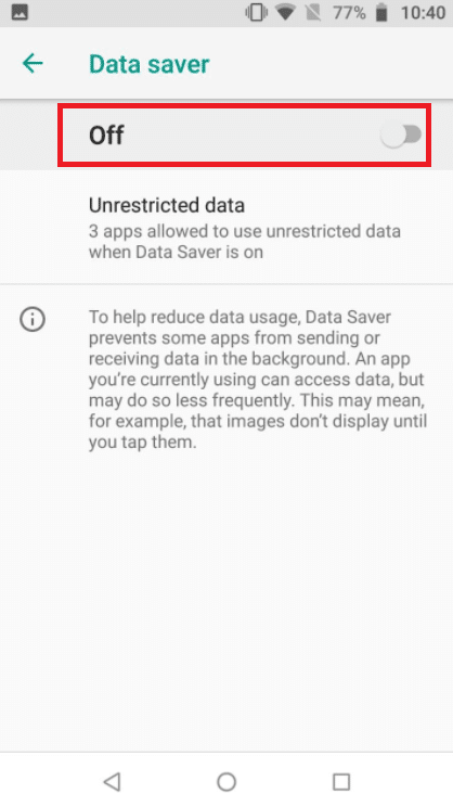Desactive el ahorro de datos en teléfonos Android. Reparar la videollamada de WhatsApp que no funciona en iPhone y Android