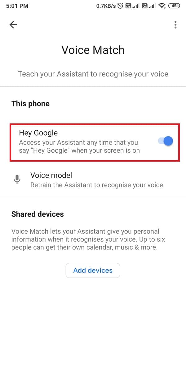 turn off the toggle for 'Hey Google' to turn it off.  | Fix Google Assistant Not Working on Android
