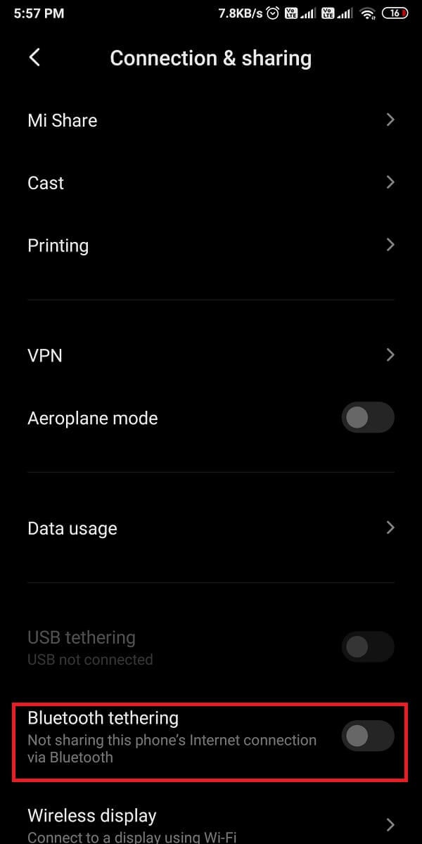 turn on the toggle next to Bluetooth tethering. | Fix Mobile Hotspot not working on Android