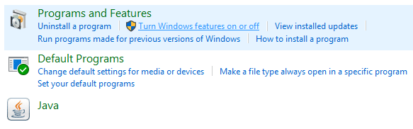 uključiti ili isključiti značajke sustava Windows