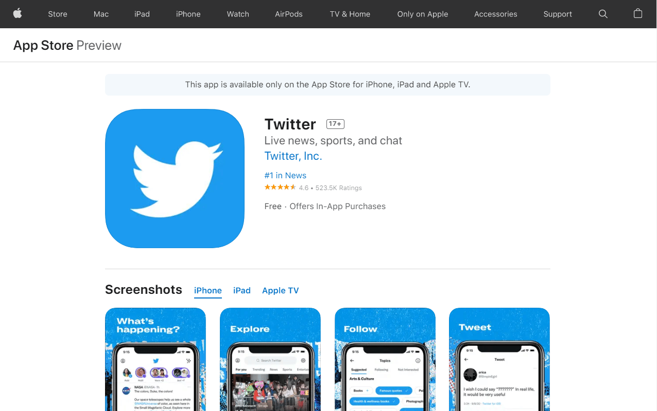 Twitter. Top 50 Best Free iPhone Apps