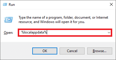 Escriba localappdata y presione Enter para abrir la carpeta requerida. 14 formas de reparar el error de desconexión de Outlook