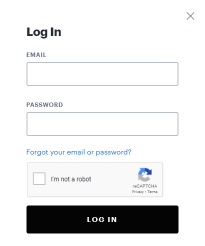 Type your login credentials and click on the LOG IN button to continue
