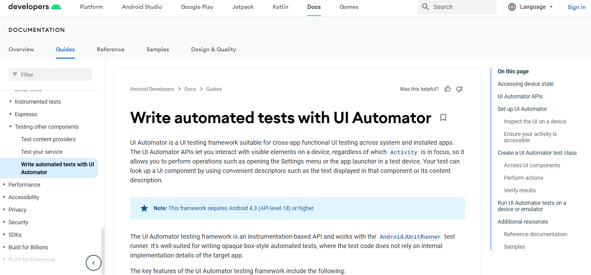 UI Automator. Best Mobile Testing Tools