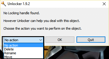 unlocker option and locking handle | Fix You Need Permission To Perform This Action Error