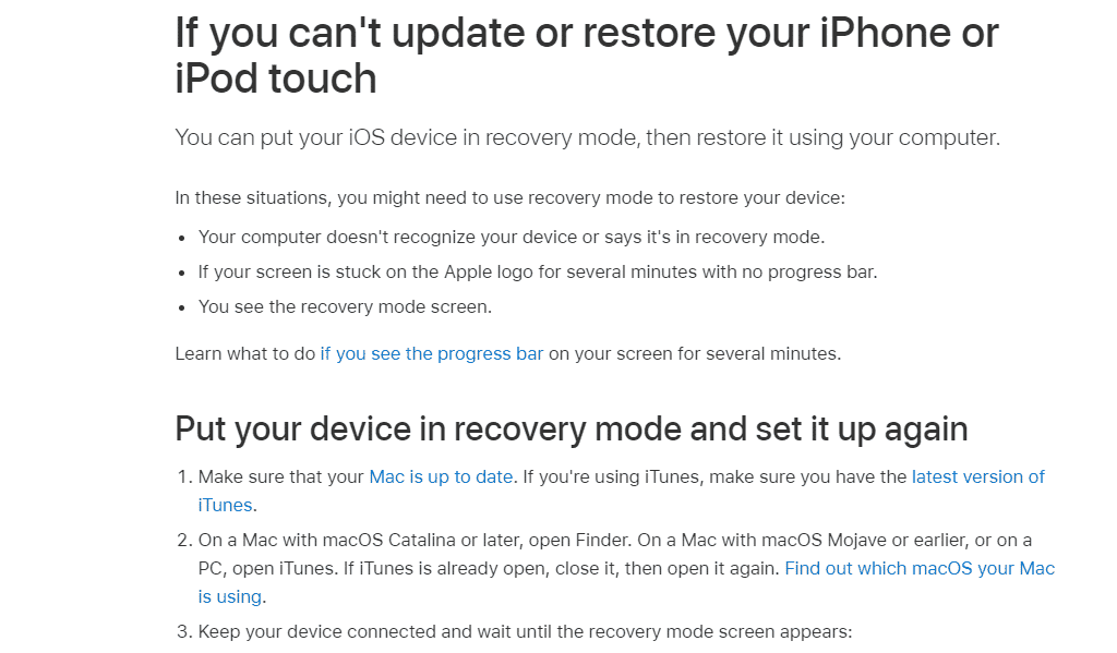 Use Recovery Mode. Ways to Fix An Update is Required to Activate iPhone