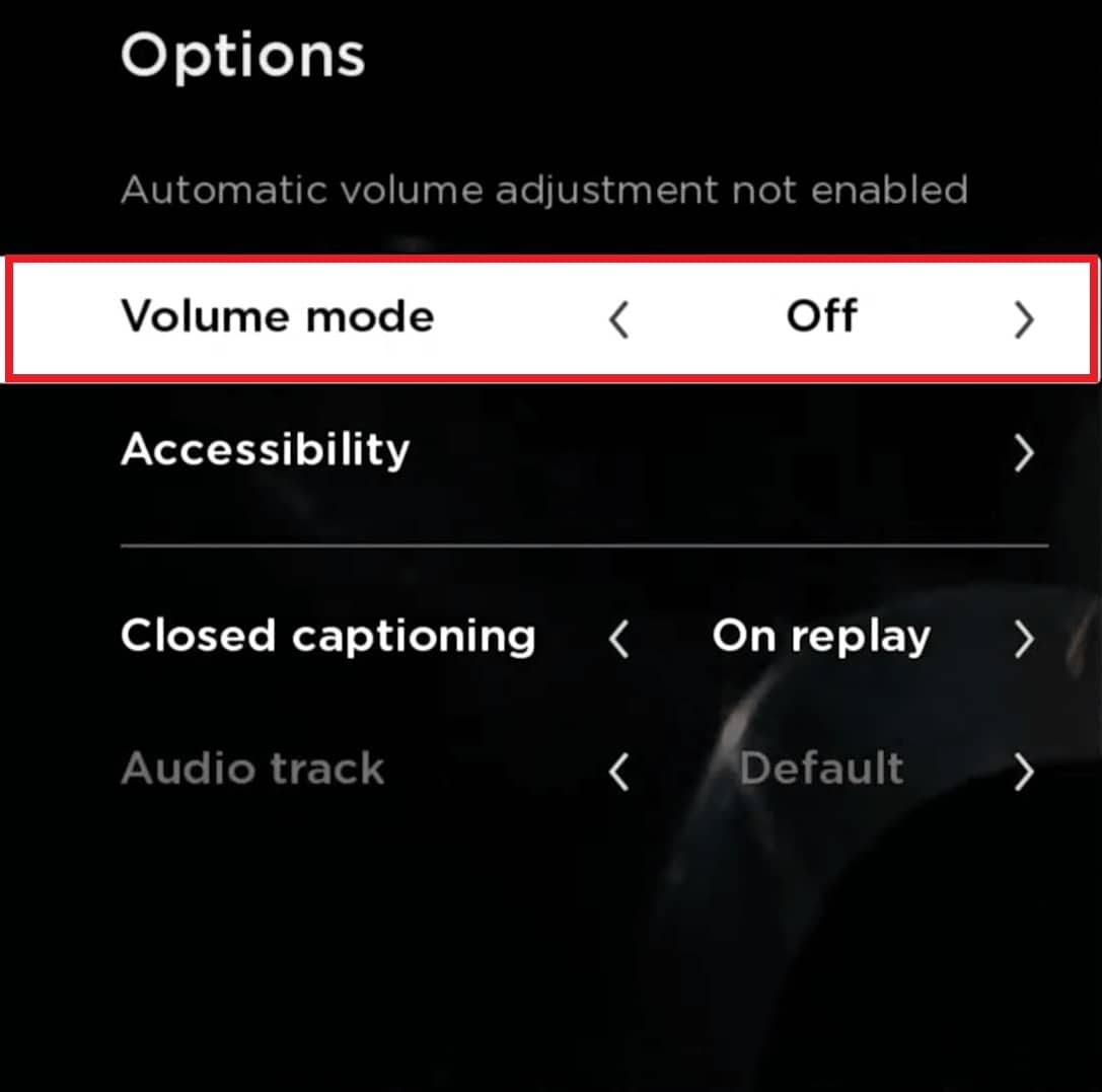 volume mode Netflix Roku