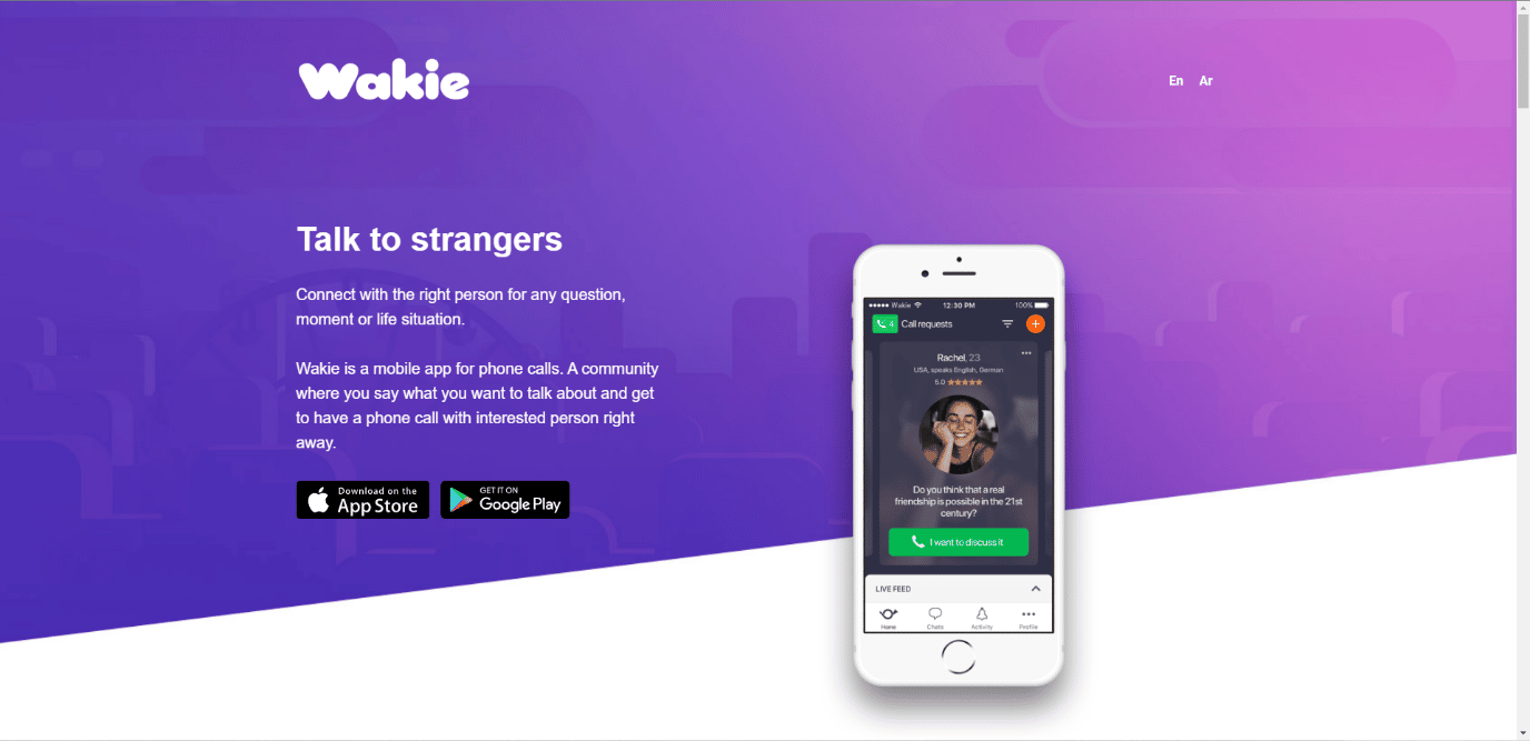 Wakie. Top Best Free Anonymous Chat Apps