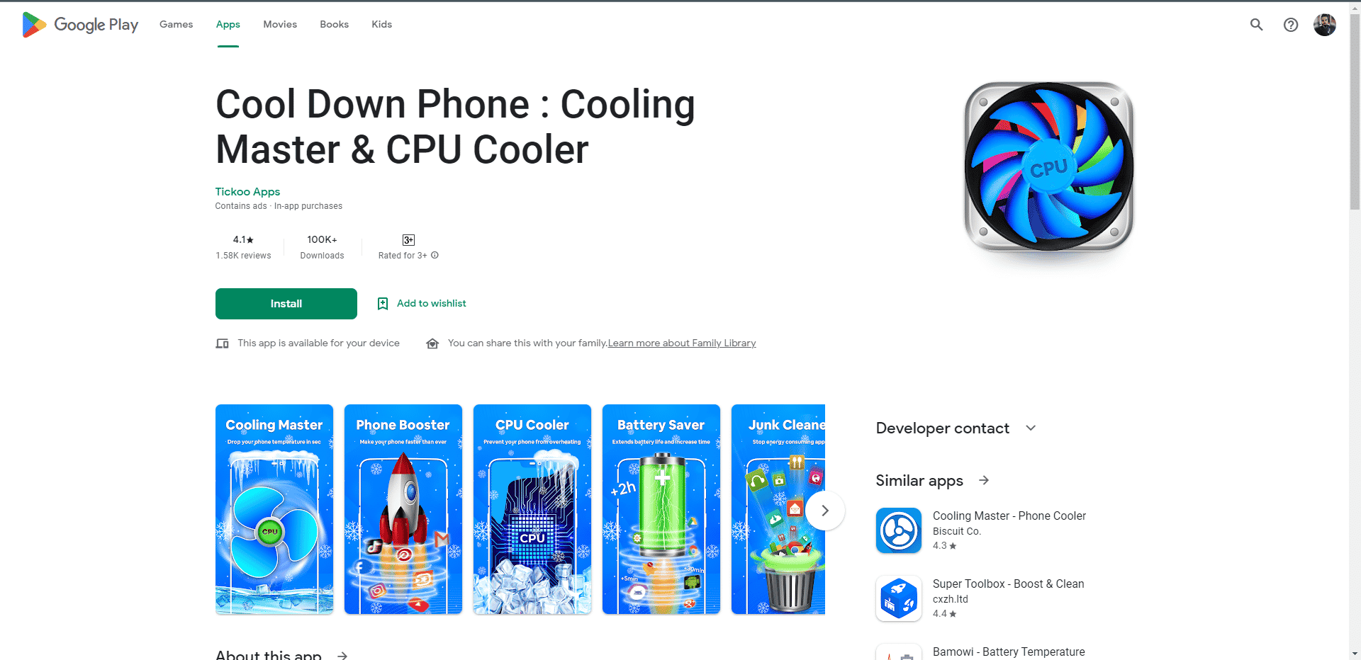 Cool Down Phone Cooling Master and CPU Cooler