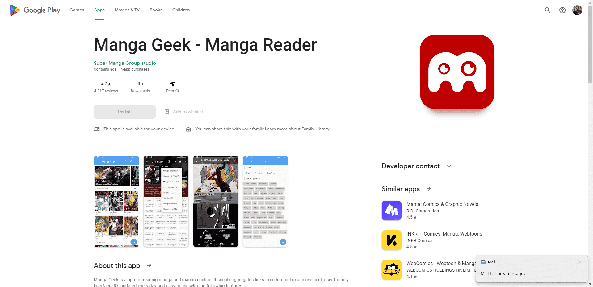 manganörtti. Parhaat Android-sovellukset Mangan lukemiseen ilmaiseksi