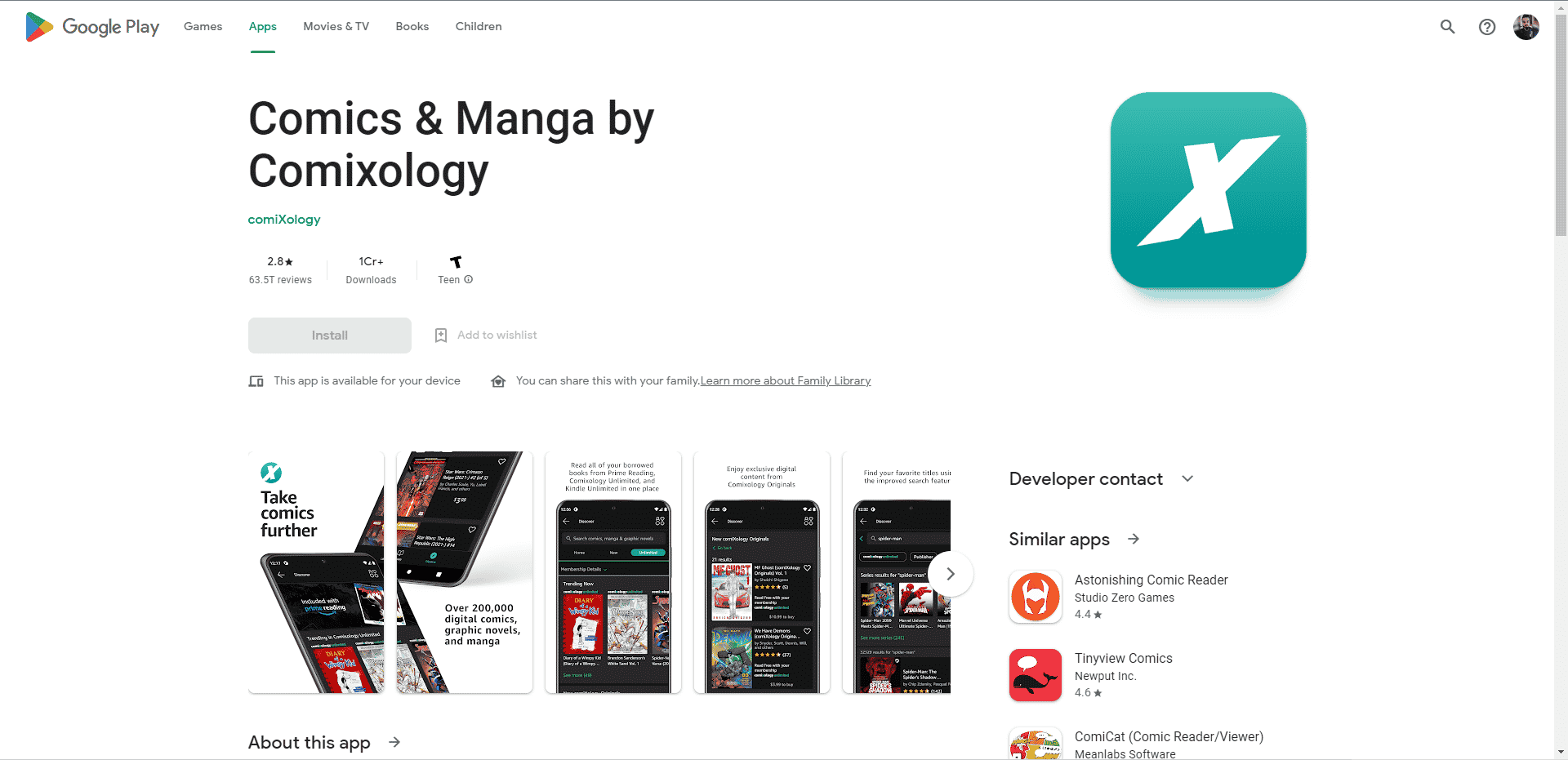 Comixologyn sarjakuvat ja mangat. Parhaat Android-sovellukset Mangan lukemiseen ilmaiseksi