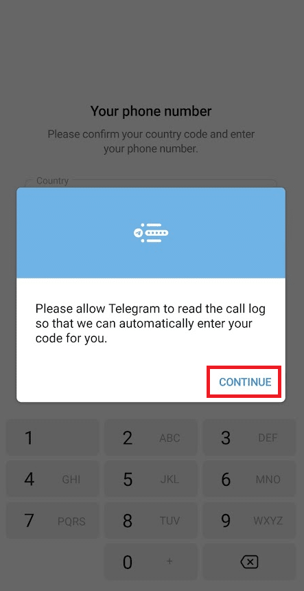 continue. How to Create Telegram Account