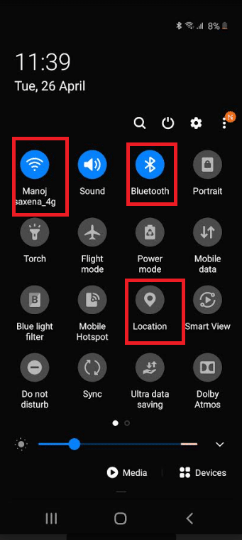 you can quickly disable each one by swiping down the quick settings menu and tapping on Bluetooth, location tracking, and Wi Fi 