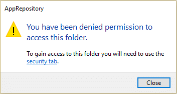 you have been denied permission to access this folder