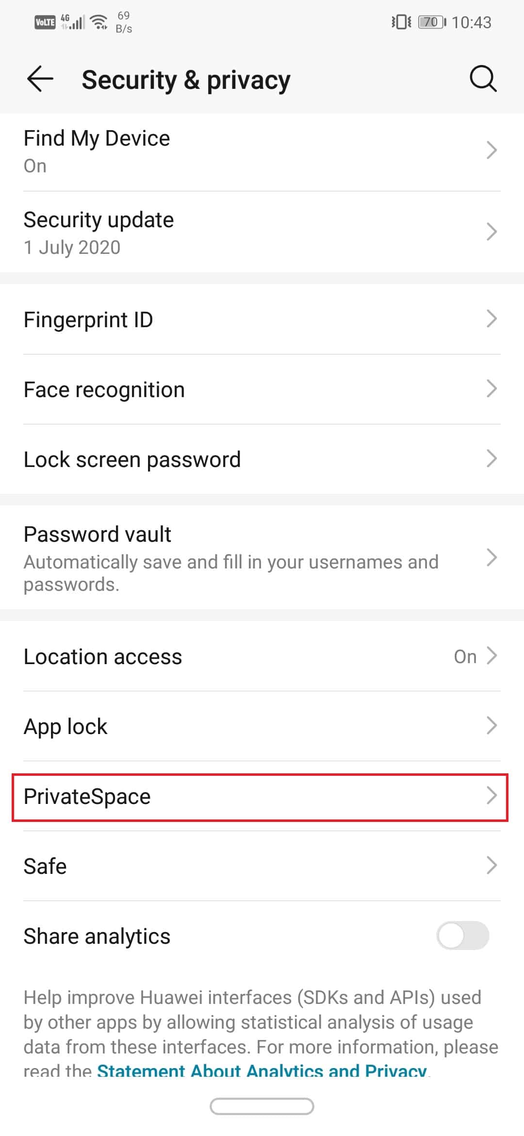 you will find the option to create a Private Space or Second Space. | hide files, photos, and videos on Android