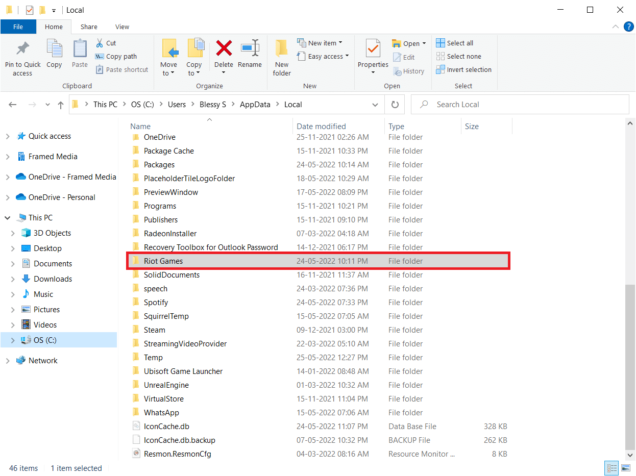 Double-click on Riot Games to open the folder