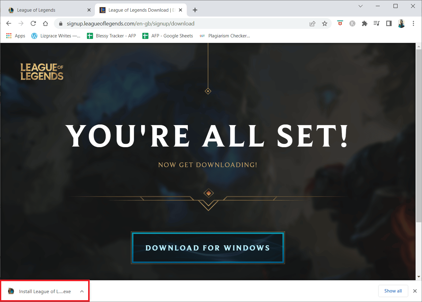 Click on the downloaded installer file to install and run the game | fix League of Legends error 003