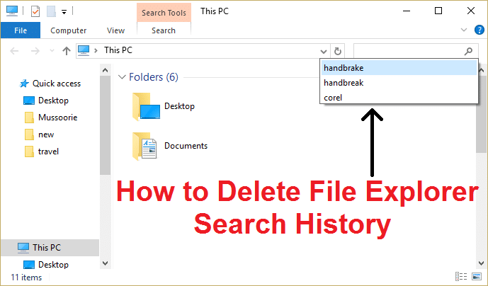 How to Delete File Explorer Search History