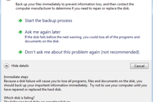 [SOLVED] Windows detected a hard disk problem