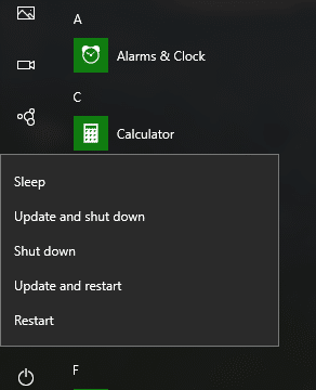 Shut Down Windows 10 without installing updates