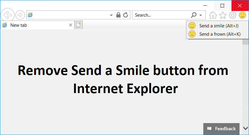 Remove Send a Smile button from Internet Explorer