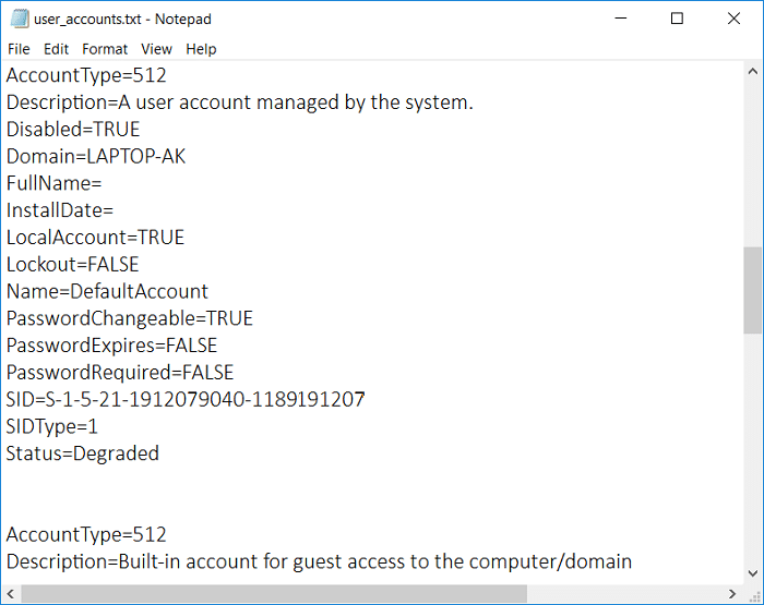 Comment afficher les détails du compte utilisateur dans Windows 10