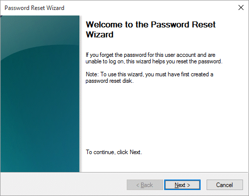 Welcome to Password Reset Wizard on login Screen