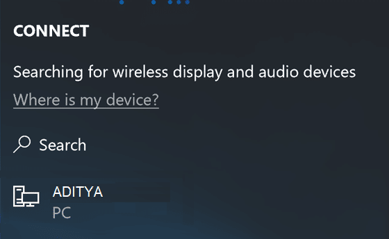 Connect to a Wireless Display with Miracast in Windows 10