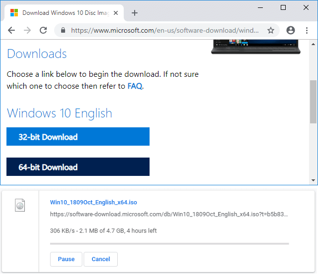Download official Windows 10 ISO without Media Creation Tool