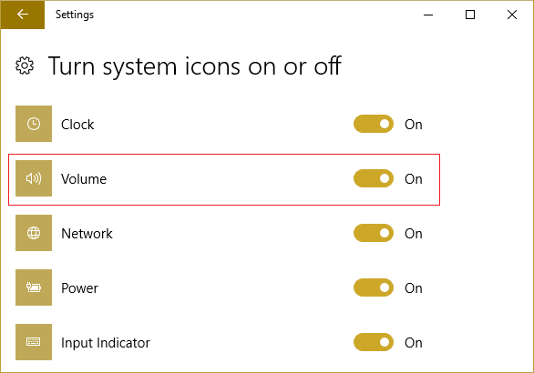 Make sure toggle next to Volume is turn ON