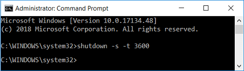 Schedule Windows 10 Automatic Shutdown using Command Prompt