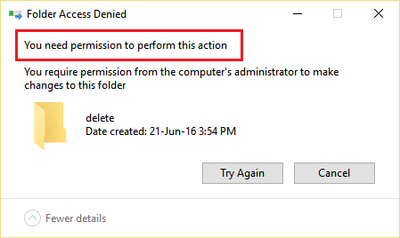 Fix You Need Permission To Perform This Action Error