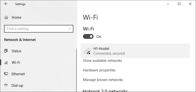 Click on Wi-Fi from left pane and select your required connection