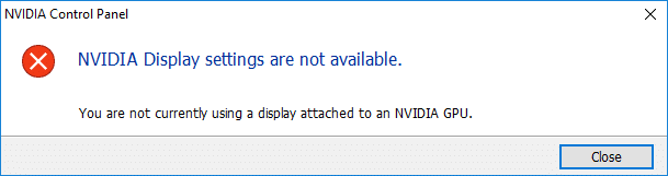 Fix NVIDIA Display Settings Are Not Available Error