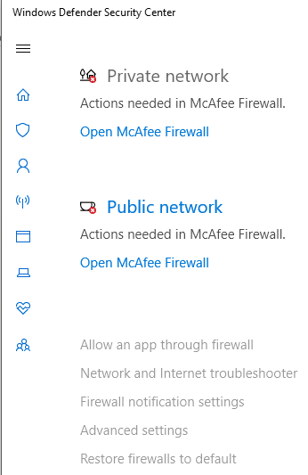 In the ‘Firewall & network protection’ tab, click on ‘Apply an app through firewall’