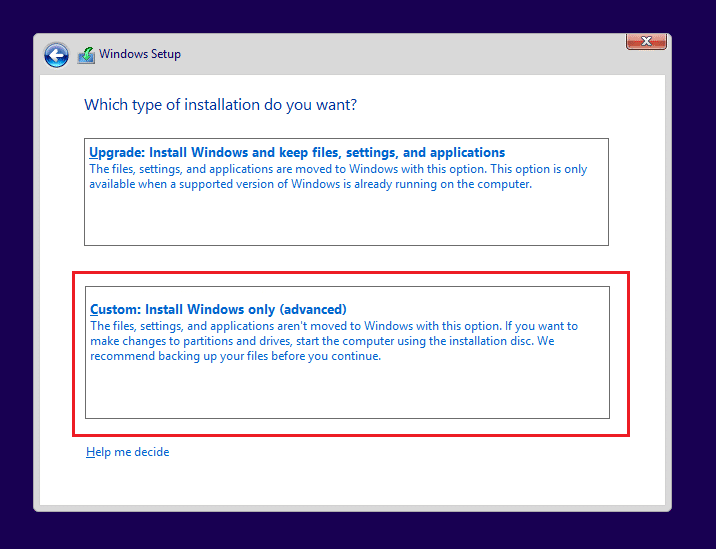 Custom Install Windows only (advanced) | Fix Dell Diagnostic Error 2000-0142
