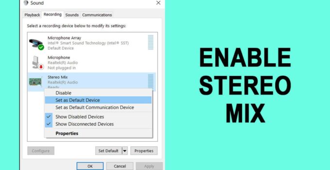 How to Stereo Mix on Windows 10? - Solution]