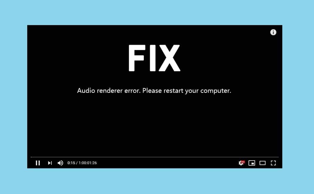 Solución: "Erro do renderizador de audio: reinicie o ordenador"