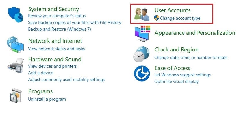 Click on User Accounts | What is ASP.NET Machine Account