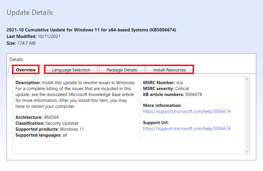 Update details. How to fix Updates Failed Install Error 0x800f0988 in Windows 11